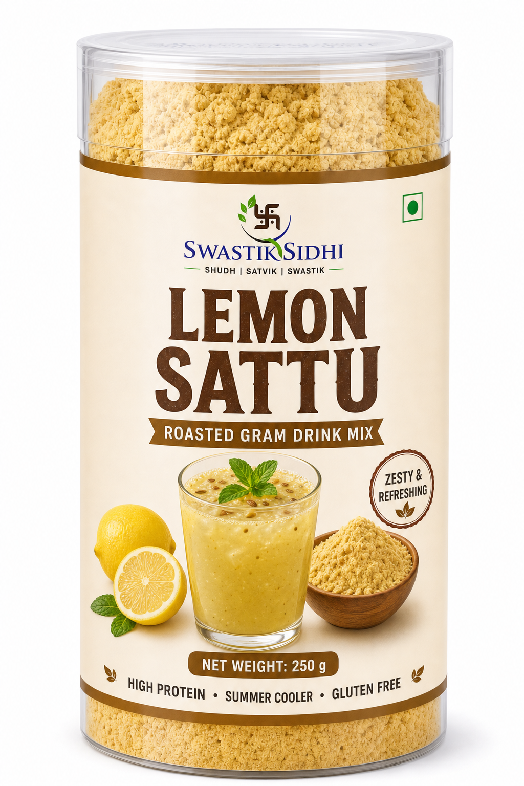 Swastik Sidhi Lemon Flavour Sattu 250g — Refreshing Summer Drink